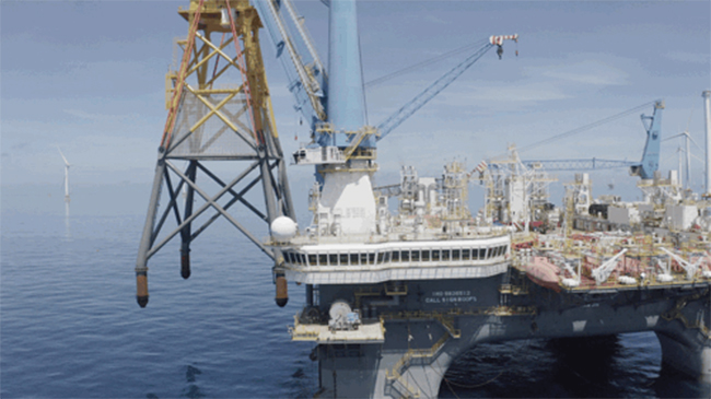 全球首台“导管架风机 网箱”风渔融合一体化装备顺利完成海上安装 全球首台“导管架风机 网箱”风渔融合一体化装备顺利完成海上安装