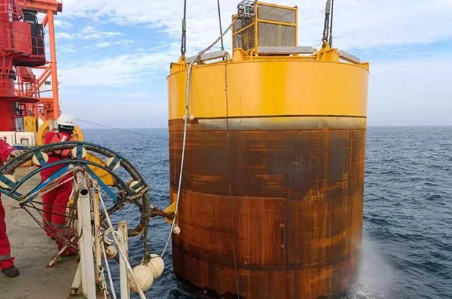 阳江漂浮式海上风电项目完成全部吸力锚沉贯施工 阳江漂浮式海上风电项目完成全部吸力锚沉贯施工